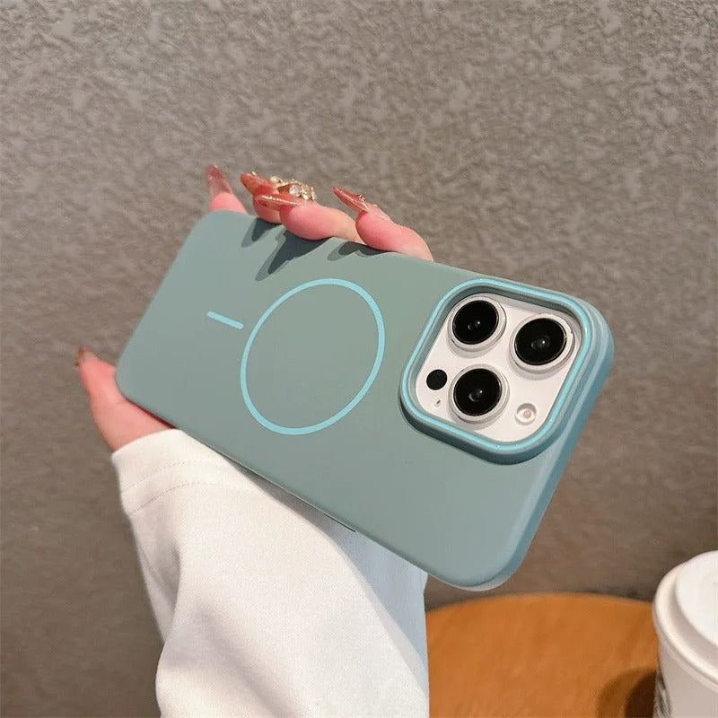 كفر آيفون فاخر أصلي صلب مع دعم MagSafe