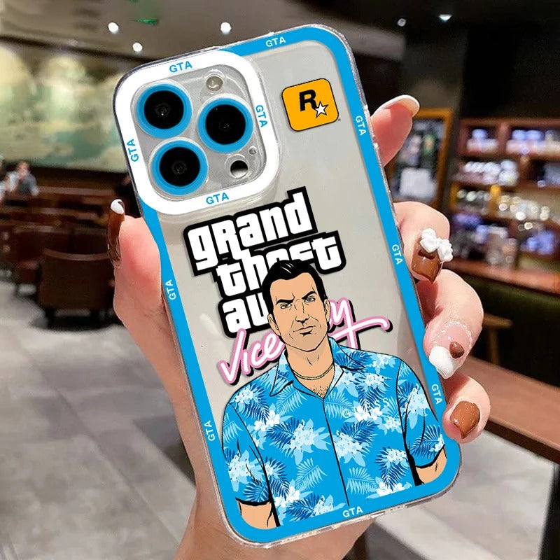 كفر آيفون GTA فايس سيتي – غطاء خلفي شفاف ناعم