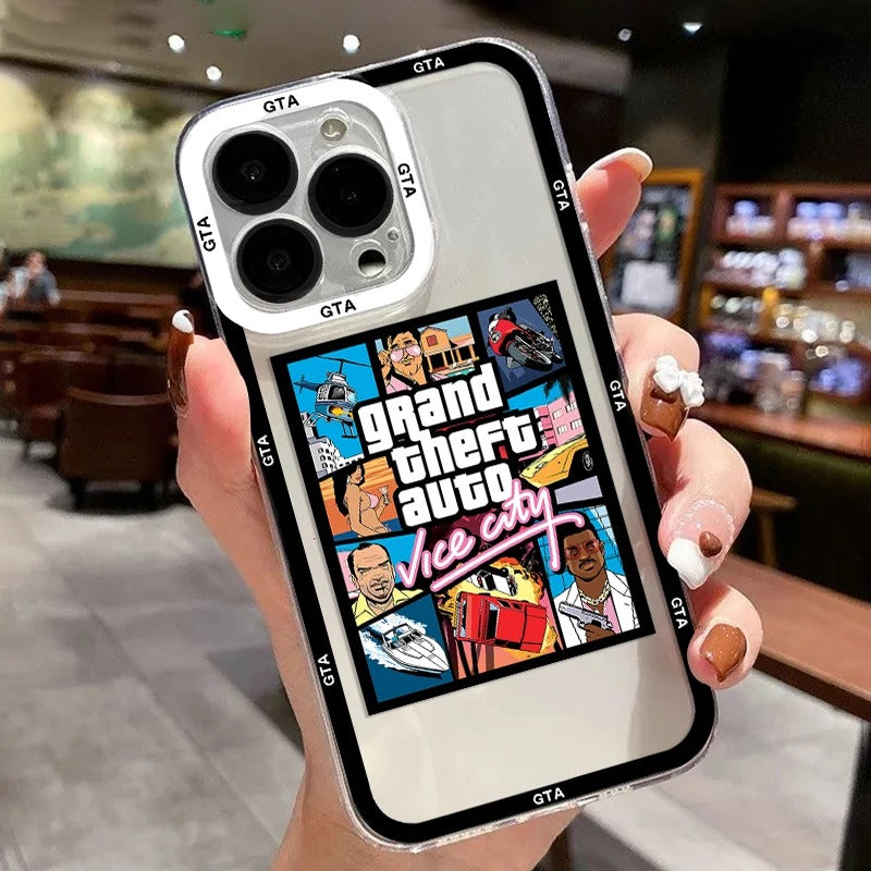 كفر آيفون GTA فايس سيتي – غطاء خلفي شفاف ناعم