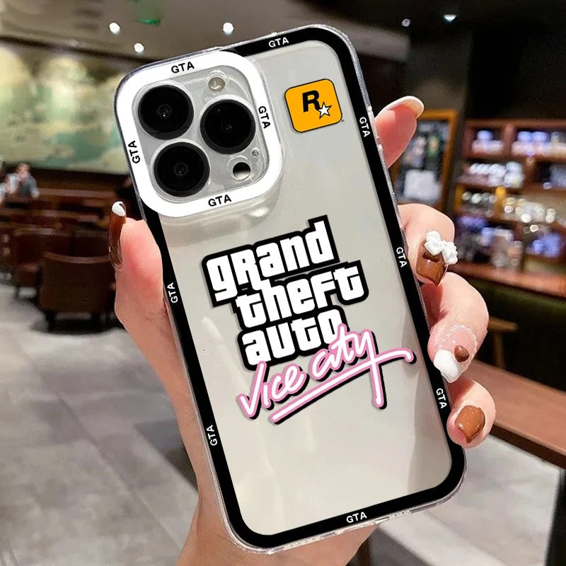 كفر آيفون GTA فايس سيتي – غطاء خلفي شفاف ناعم
