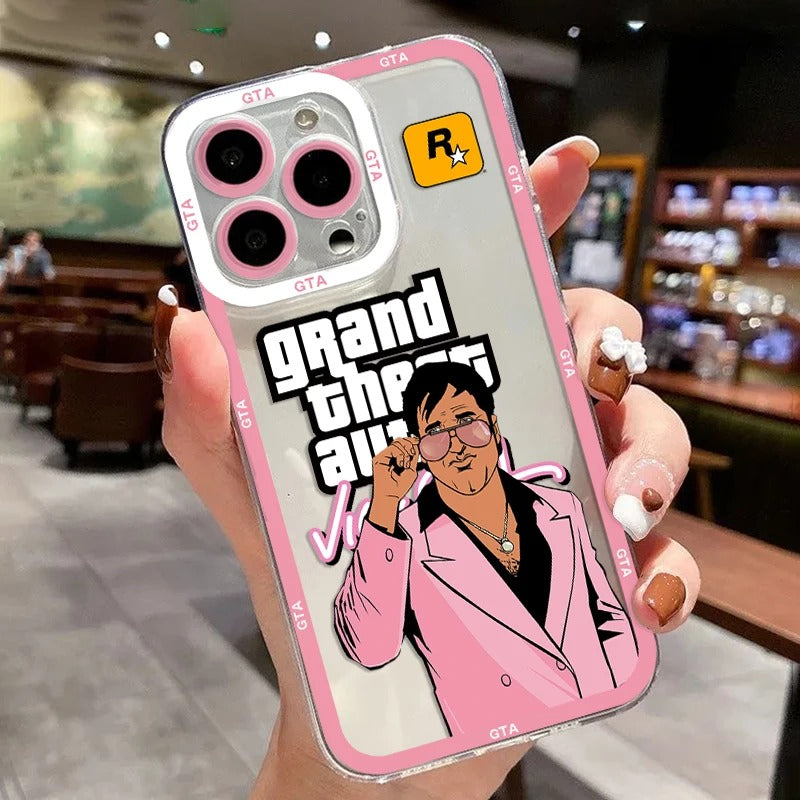 كفر آيفون GTA فايس سيتي – غطاء خلفي شفاف ناعم