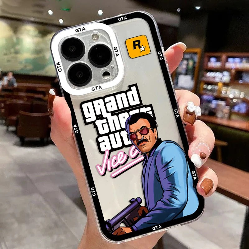 كفر آيفون GTA فايس سيتي – غطاء خلفي شفاف ناعم