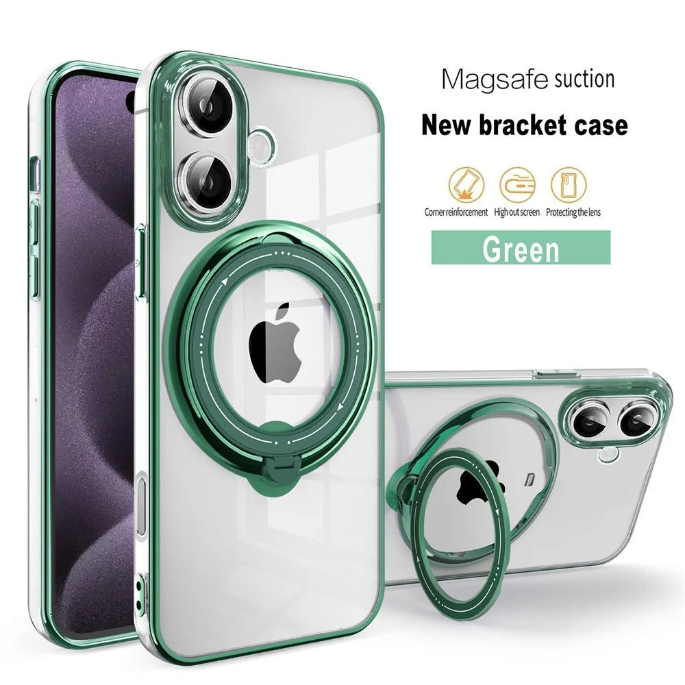 كفر آيفون فاخر مغناطيسي مع حامل مطلي ودعم MagSafe