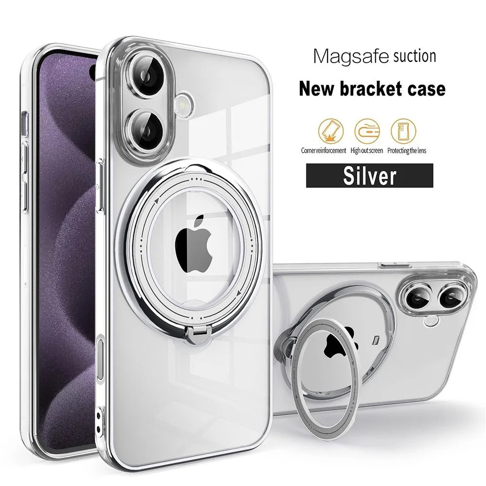 كفر آيفون فاخر مغناطيسي مع حامل مطلي ودعم MagSafe