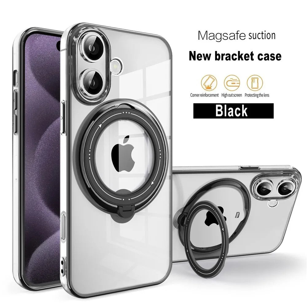 كفر آيفون فاخر مغناطيسي مع حامل مطلي ودعم MagSafe